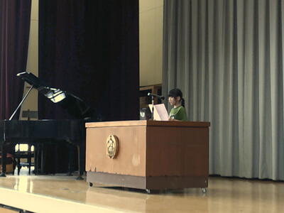 2学期にがんばりたいことを堂々と発表してくれた３年生児童